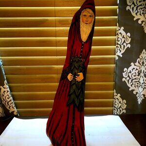 Unique Hand Painted Driftwood Santa